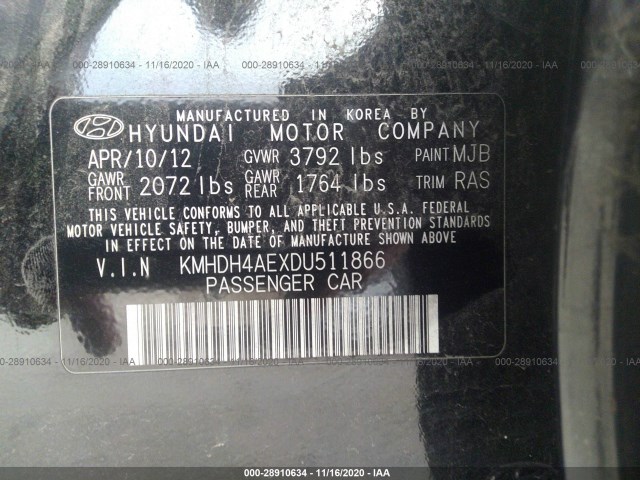 Photo 8 VIN: KMHDH4AEXDU511866 - HYUNDAI ELANTRA 