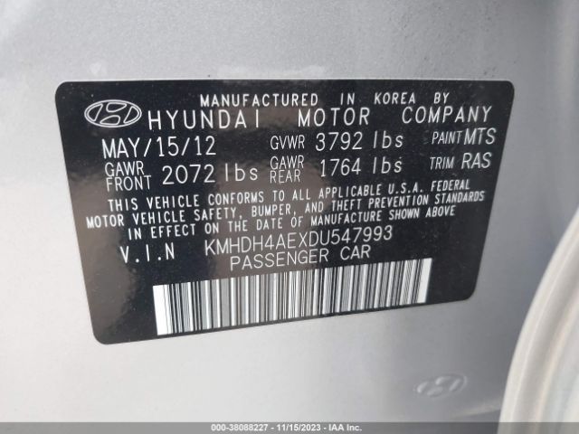 Photo 8 VIN: KMHDH4AEXDU547993 - HYUNDAI ELANTRA 