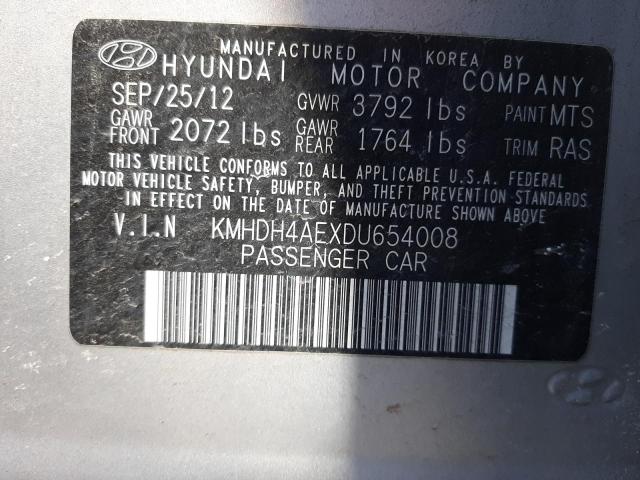 Photo 9 VIN: KMHDH4AEXDU654008 - HYUNDAI ELANTRA GL 