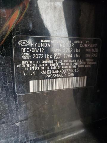 Photo 12 VIN: KMHDH4AEXDU729015 - HYUNDAI ELANTRA GL 