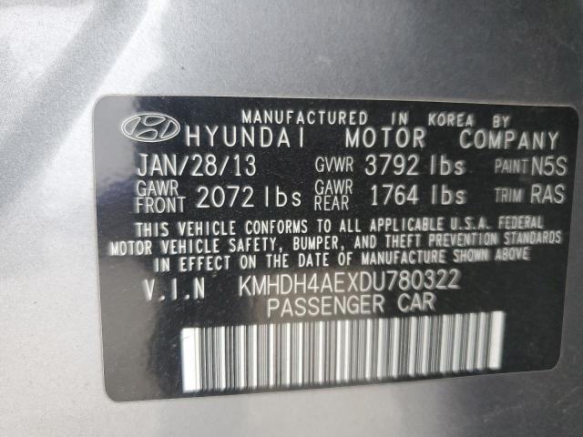 Photo 11 VIN: KMHDH4AEXDU780322 - HYUNDAI ELANTRA GL 