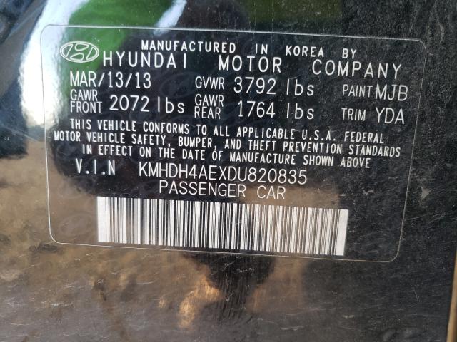 Photo 9 VIN: KMHDH4AEXDU820835 - HYUNDAI ELANTRA GL 