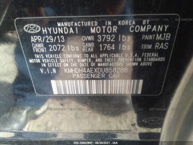 Photo 8 VIN: KMHDH4AEXDU858288 - HYUNDAI ELANTRA 