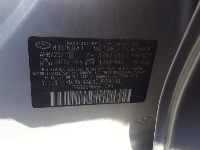 Photo 9 VIN: KMHDH4AEXDU859733 - HYUNDAI ELANTRA GL 