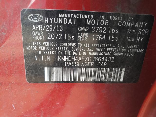 Photo 9 VIN: KMHDH4AEXDU864432 - HYUNDAI ELANTRA GL 