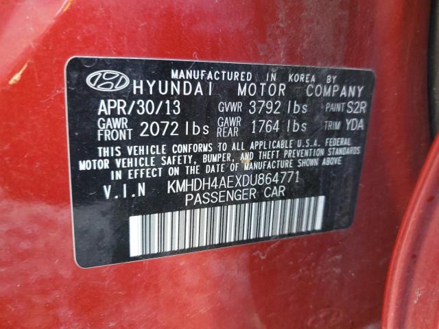 Photo 12 VIN: KMHDH4AEXDU864771 - HYUNDAI ELANTRA 