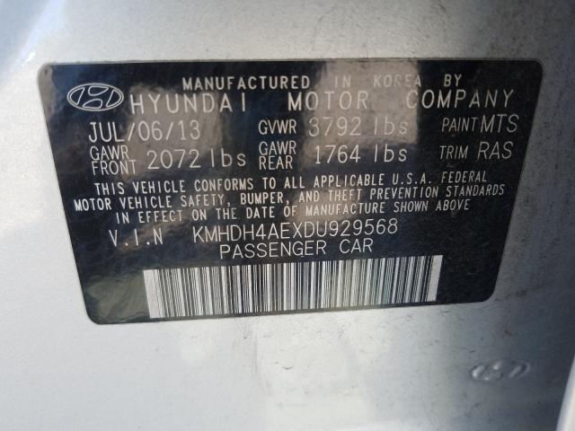 Photo 9 VIN: KMHDH4AEXDU929568 - HYUNDAI ELANTRA GL 