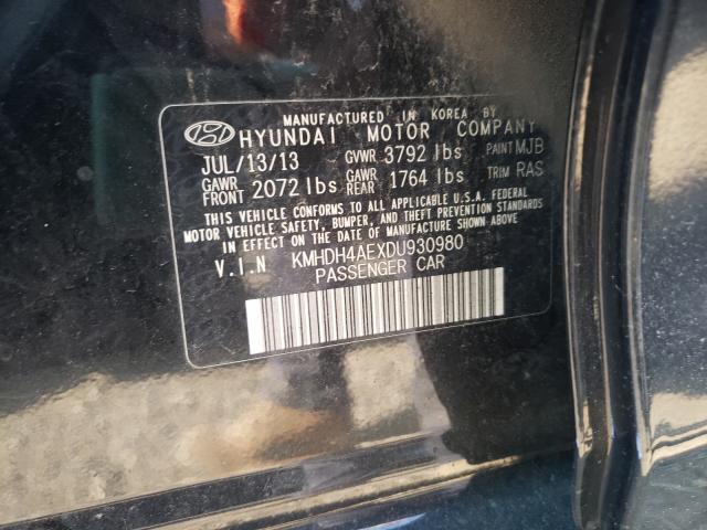 Photo 9 VIN: KMHDH4AEXDU930980 - HYUNDAI ELANTRA GL 