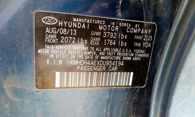 Photo 9 VIN: KMHDH4AEXDU954194 - HYUNDAI ELANTRA 