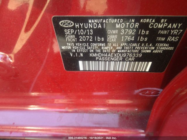 Photo 8 VIN: KMHDH4AEXDU976339 - HYUNDAI ELANTRA 