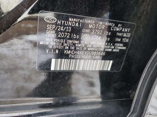 Photo 9 VIN: KMHDH4AEXDU983646 - HYUNDAI ELANTRA GL 