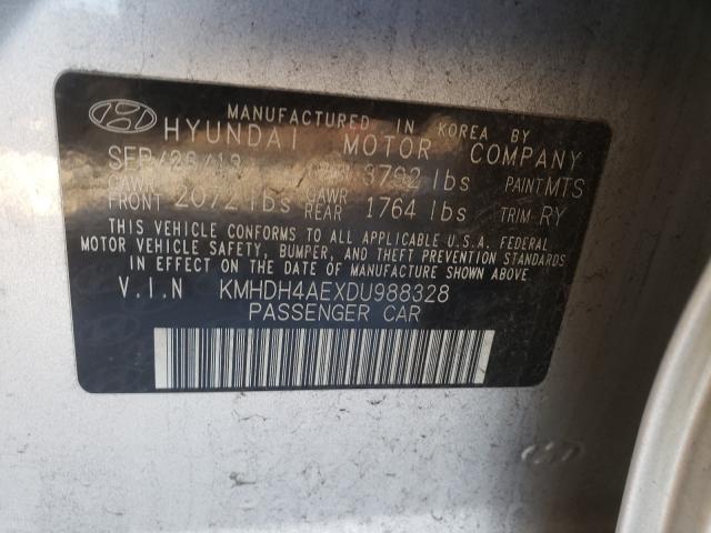 Photo 9 VIN: KMHDH4AEXDU988328 - HYUNDAI ELANTRA GL 