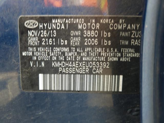 Photo 9 VIN: KMHDH4AEXEU053392 - HYUNDAI ELANTRA SE 