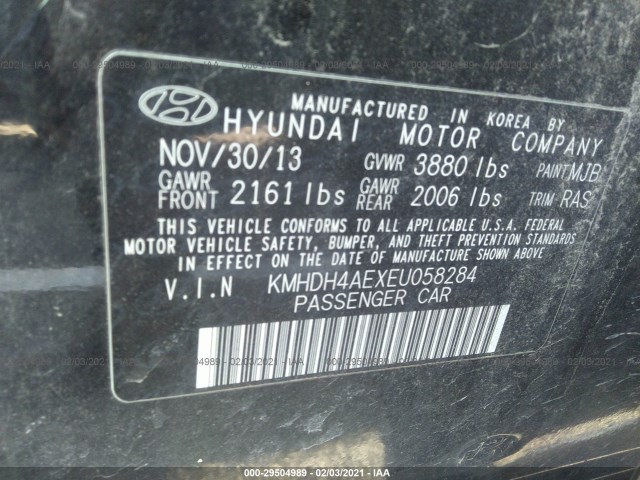 Photo 8 VIN: KMHDH4AEXEU058284 - HYUNDAI ELANTRA 