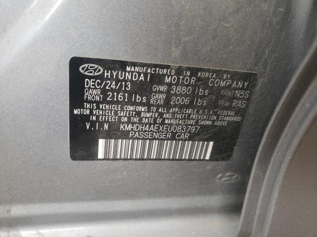 Photo 9 VIN: KMHDH4AEXEU083797 - HYUNDAI ELANTRA SE 