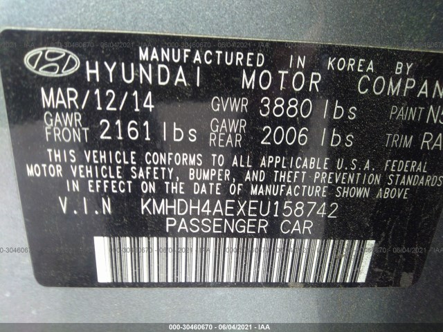 Photo 8 VIN: KMHDH4AEXEU158742 - HYUNDAI ELANTRA 