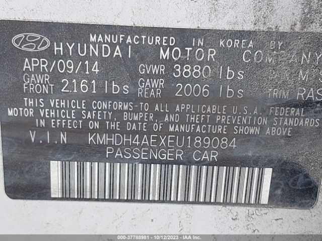 Photo 8 VIN: KMHDH4AEXEU189084 - HYUNDAI ELANTRA 