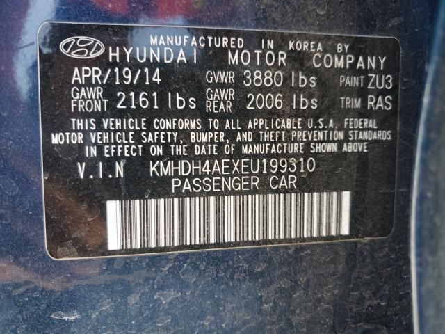 Photo 9 VIN: KMHDH4AEXEU199310 - HYUNDAI ELANTRA SE 