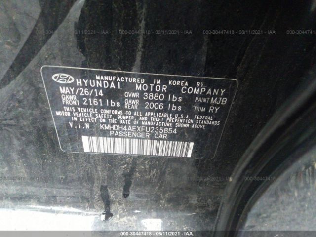 Photo 8 VIN: KMHDH4AEXFU235854 - HYUNDAI ELANTRA 