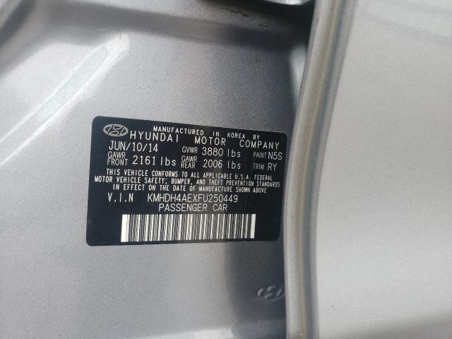 Photo 9 VIN: KMHDH4AEXFU250449 - HYUNDAI ELANTRA SE 