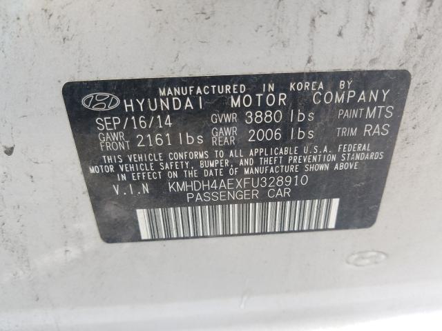 Photo 9 VIN: KMHDH4AEXFU328910 - HYUNDAI ELANTRA SE 