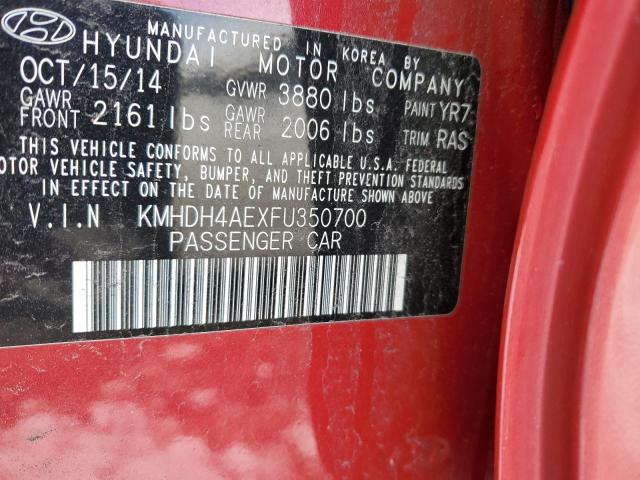 Photo 11 VIN: KMHDH4AEXFU350700 - HYUNDAI ELANTRA 