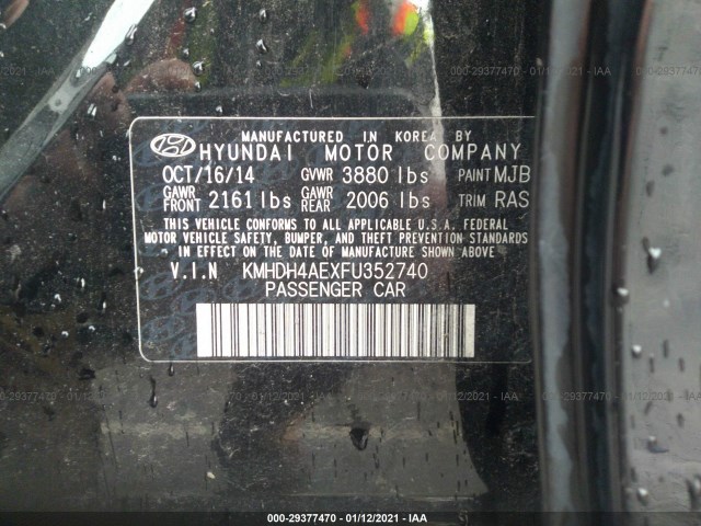 Photo 8 VIN: KMHDH4AEXFU352740 - HYUNDAI ELANTRA 