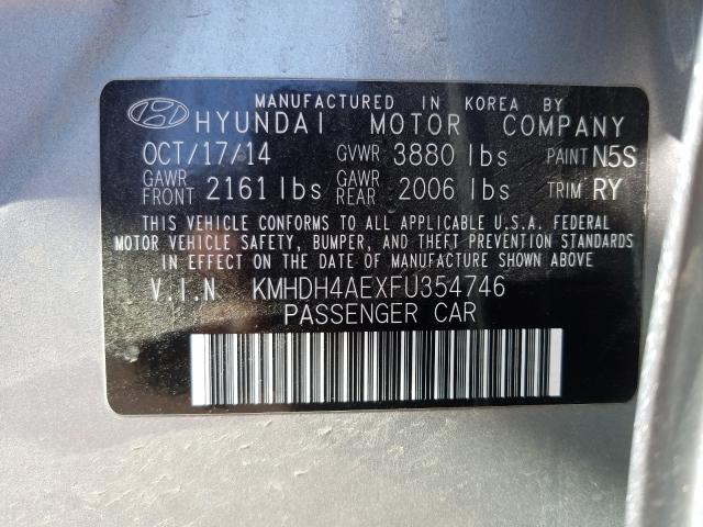 Photo 9 VIN: KMHDH4AEXFU354746 - HYUNDAI ELANTRA SE 