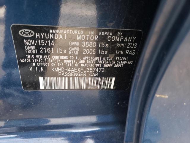 Photo 9 VIN: KMHDH4AEXFU387472 - HYUNDAI ELANTRA SE 