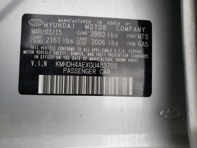 Photo 9 VIN: KMHDH4AEXGU483703 - HYUNDAI ELANTRA SE 