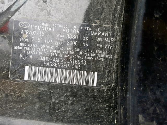 Photo 9 VIN: KMHDH4AEXGU516943 - HYUNDAI ELANTRA SE 