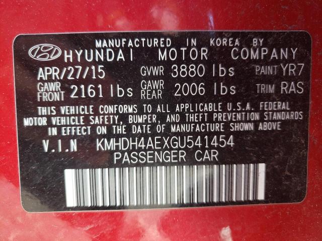 Photo 9 VIN: KMHDH4AEXGU541454 - HYUNDAI ELANTRA SE 