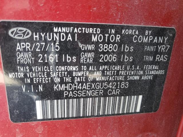 Photo 11 VIN: KMHDH4AEXGU542183 - HYUNDAI ELANTRA SE 