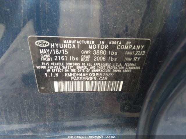 Photo 8 VIN: KMHDH4AEXGU557539 - HYUNDAI ELANTRA 