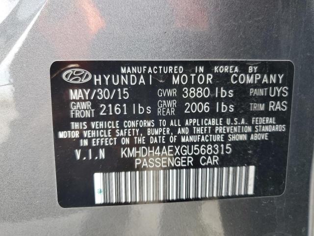 Photo 12 VIN: KMHDH4AEXGU568315 - HYUNDAI ELANTRA 