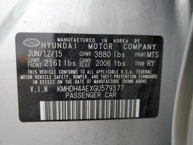 Photo 11 VIN: KMHDH4AEXGU579377 - HYUNDAI ELANTRA SE 