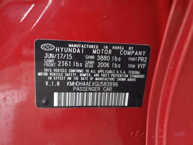 Photo 12 VIN: KMHDH4AEXGU583896 - HYUNDAI ELANTRA SE 