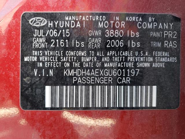 Photo 11 VIN: KMHDH4AEXGU601197 - HYUNDAI ELANTRA 