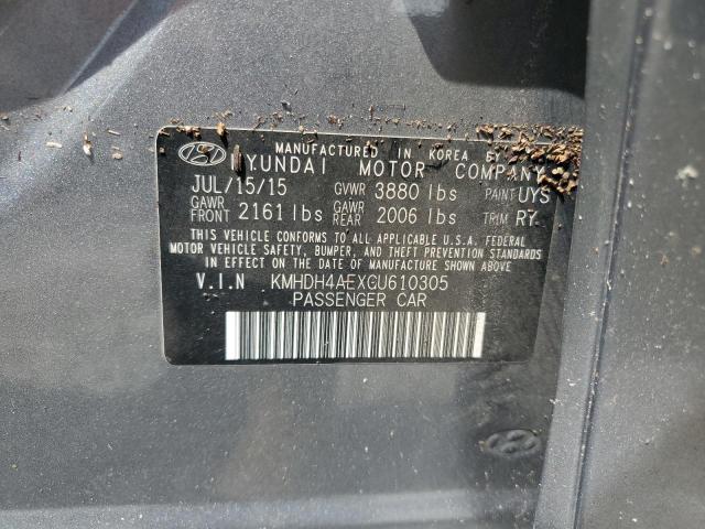 Photo 12 VIN: KMHDH4AEXGU610305 - HYUNDAI ELANTRA SE 