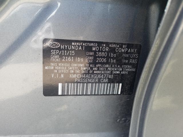 Photo 9 VIN: KMHDH4AEXGU647743 - HYUNDAI ELANTRA SE 