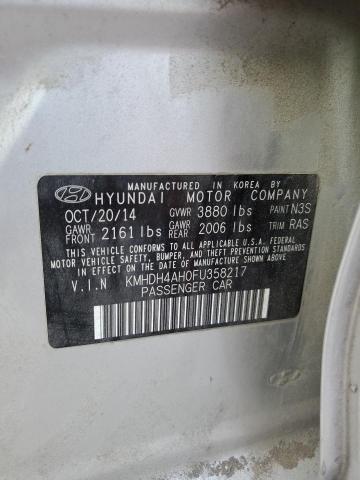 Photo 12 VIN: KMHDH4AH0FU358217 - HYUNDAI ELANTRA SE 