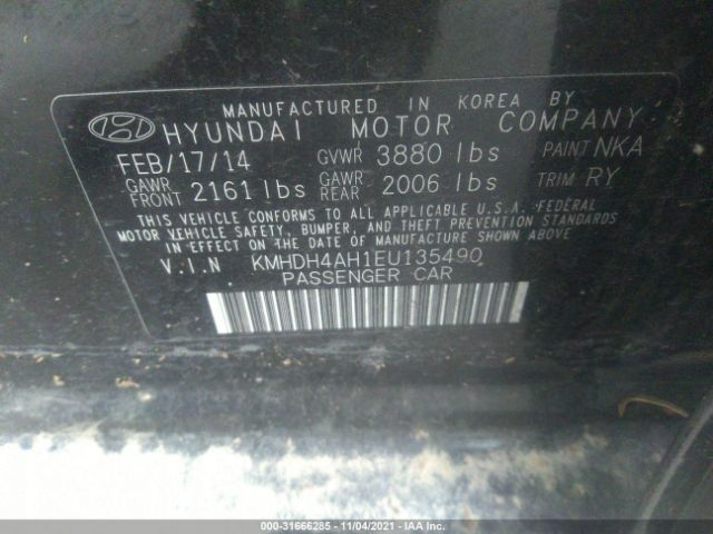 Photo 8 VIN: KMHDH4AH1EU135490 - HYUNDAI ELANTRA 