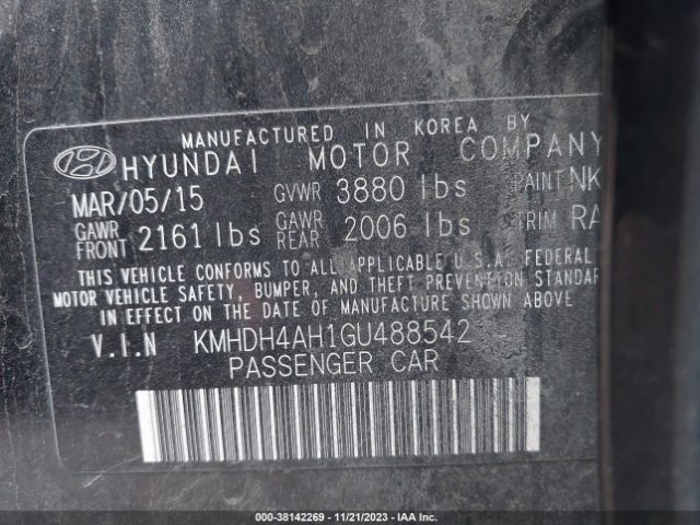 Photo 8 VIN: KMHDH4AH1GU488542 - HYUNDAI ELANTRA 