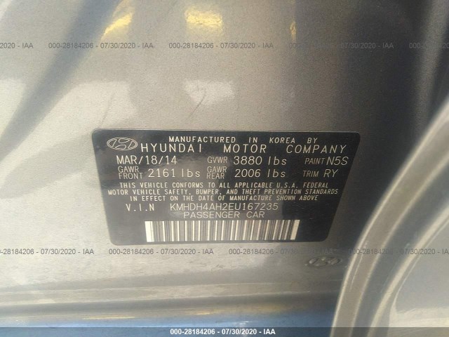 Photo 8 VIN: KMHDH4AH2EU167235 - HYUNDAI ELANTRA 