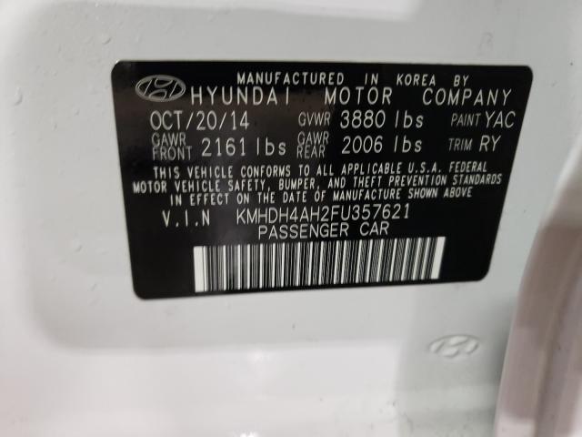 Photo 9 VIN: KMHDH4AH2FU357621 - HYUNDAI ELANTRA SE 