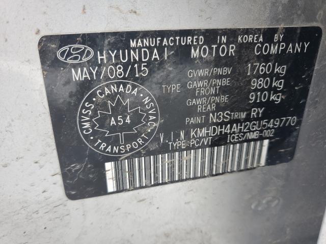 Photo 9 VIN: KMHDH4AH2GU549770 - HYUNDAI ELANTRA SE 