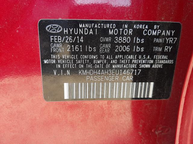 Photo 9 VIN: KMHDH4AH3EU146717 - HYUNDAI ELANTRA SE 