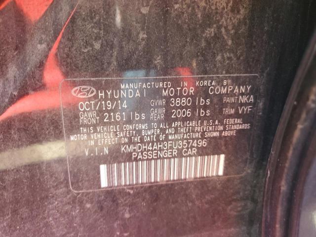 Photo 12 VIN: KMHDH4AH3FU357496 - HYUNDAI ELANTRA SE 