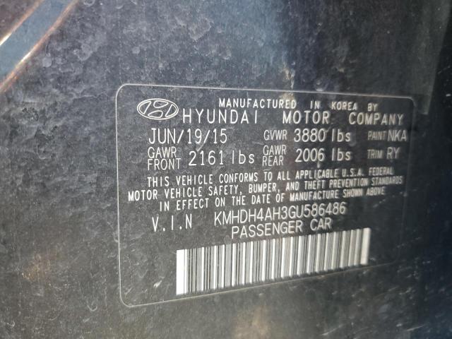 Photo 11 VIN: KMHDH4AH3GU586486 - HYUNDAI ELANTRA SE 