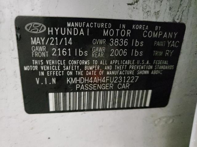 Photo 9 VIN: KMHDH4AH4FU231227 - HYUNDAI ELANTRA SE 